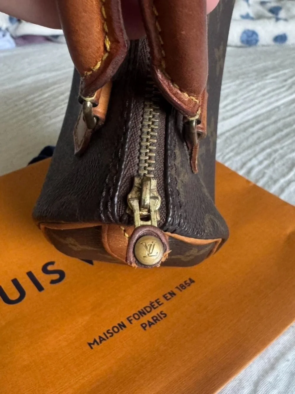 Louis Vuitton Dark Brown Monogram Mini Nano Speedy Vintage